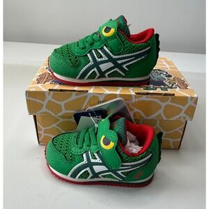 Asics School Yard TS Alligator Green Red Toddler Sneakers Size K4 NEW